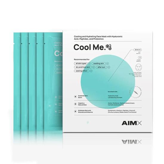 AimX Hydrating & Cooling Face Mask With Probiotics "cool Me" 5 Sheets