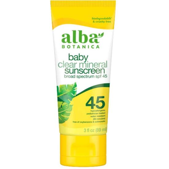 Alba Botanica Baby Sheer Mineral Fragrance Free Sunscreen Lotion SPF 45