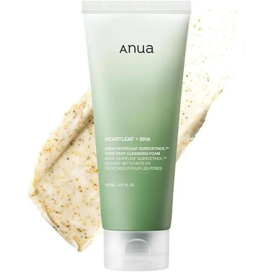 ANUA Heartleaf Quercetinol Pore Deep Cleansing Foam, Facial Cleanser, For Double Cleansing, BHA, Hyaluronic Acid, Glycerin, Face Wash, Blackhead Remover, Korean Skin Care,/5.07fl.oz