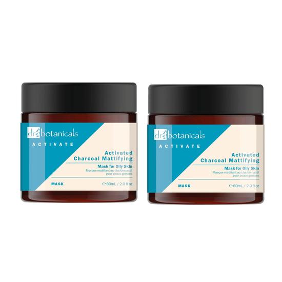 Dr Botanicals Activate Charcoal Mattifying Mask For Oily Skin Twin Value Savings Pack