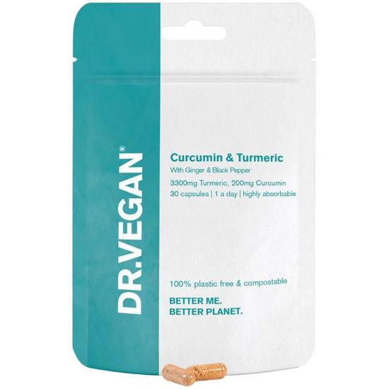 Dr Vegan Curcumin 200mg & Turmeric 3300mg Capsules 30 Capsules