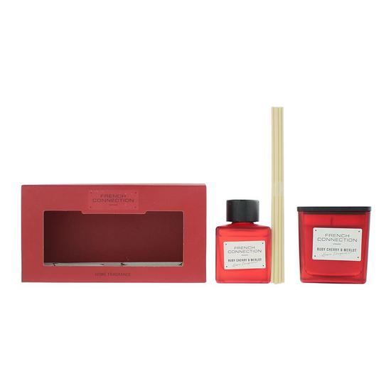 French Connection Autumn Collection Ruby Cherry + Merlot Diffuser + Candle Gift Set