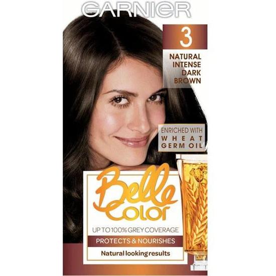 Garnier Belle Colour Creme Permanent Hair Colour 3 Natural Intense Dark Brown