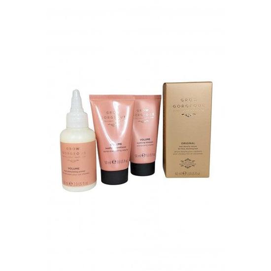 Grow Gorgeous Volume Discovery Kit Hair Serum 60ml Root Primer 60ml, Shampoo& Condition 50ml