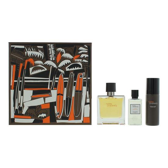 Hermès Terre D'hermes Eau De Parfum 75ml, Shaving Foam 50ml + Aftershave Lotion 40ml Gift Set