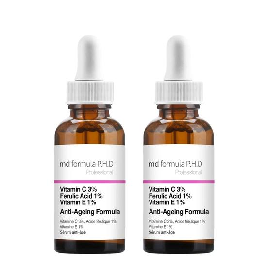 MD Formula Anti-Ageing Serum Vitamin C 3%, Ferulic Acid 1%, Vitamin E 1% Twin Value Savings Pack