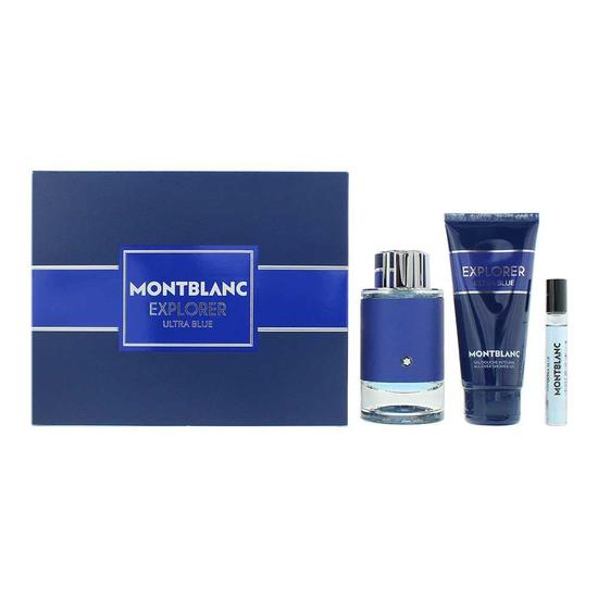 Montblanc Explorer Ultra Blue Eau De Parfum 100ml, 7.5ml + Shower Gel 100ml Gift Set