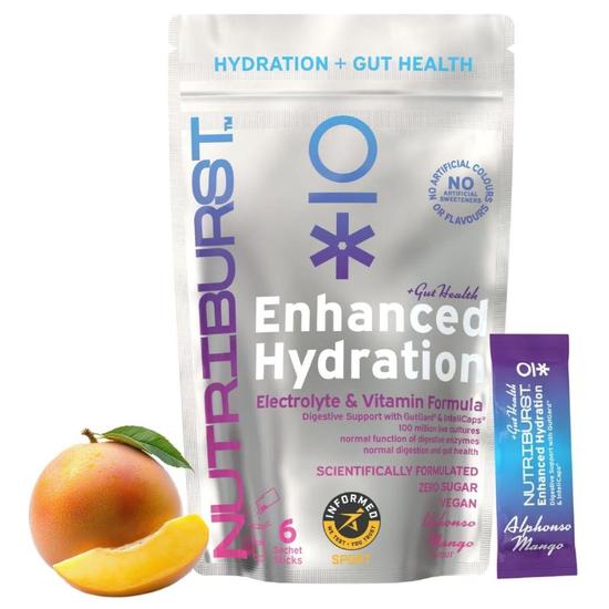 Nutriburst Enhanced Hydration + Gut Health Mango Flavour Sachets 6 Sachets