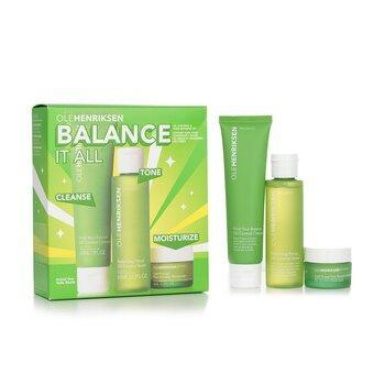 Ole Henriksen Balance It All Oil Control & Pore-Refining Set: Cleanser 60ml + Toner 65ml + Moisturiser 15ml