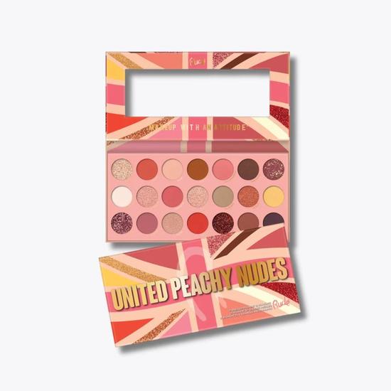 RUDE COSMETICS United Peachy Nudes 21 Pressed Pigment & Shadows Palette