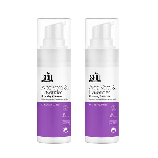 Skin Superfood Aloe Vera & Lavender Foaming Cleanser Twin Value Savings Pack