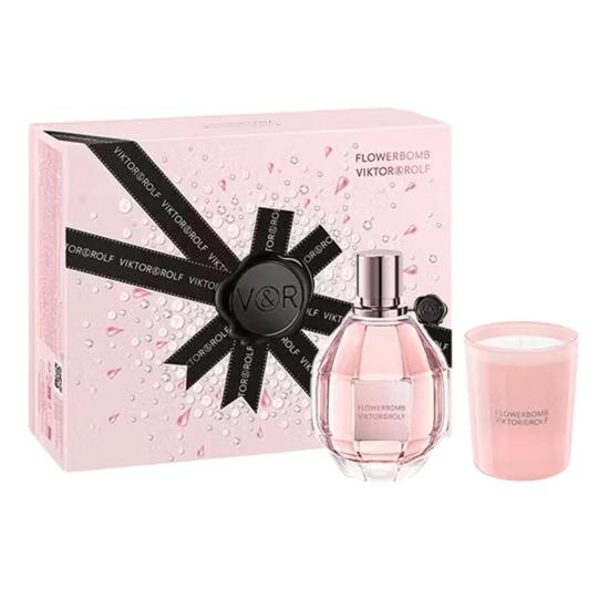 VIKTOR&ROLF Flowerbomb Women's Gift Set 100ml Eau De Parfum + Scented Candle 70g