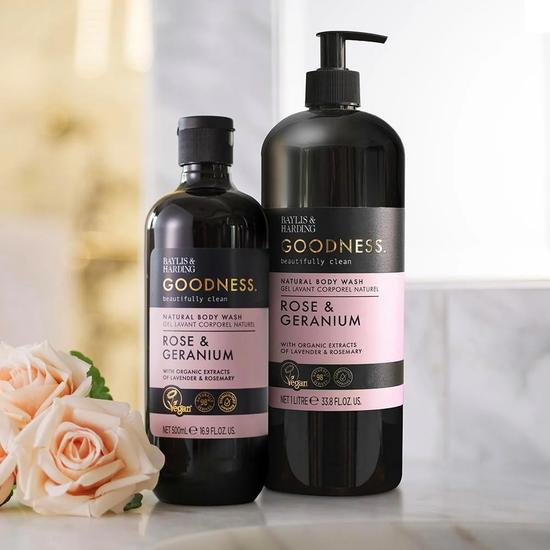 Baylis & Harding Goodness Rose & Geranium Natural Body Wash 1000ml