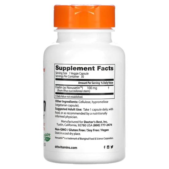 Doctor's Best Fisetin With Novusetin 100mg Vegicaps 30 Vegicaps