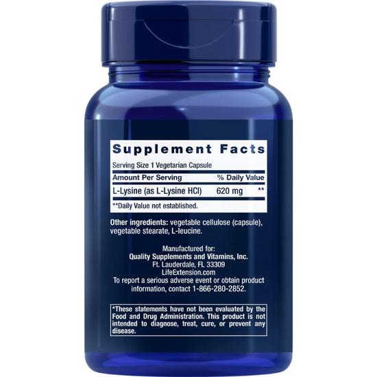 Life Extension L-Lysine 620mg Vegicaps 100 Vegicaps