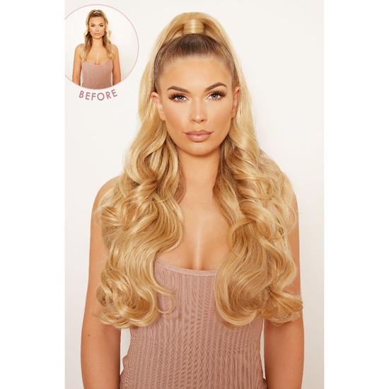 LullaBellz Ultimate Half Up Half Down 22'' Curly Extension & Pony Set BLONDES | SILVER GREY