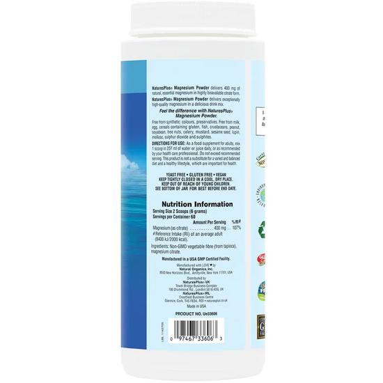 Nature's Plus Unflavoured Magnesium Powder 360g