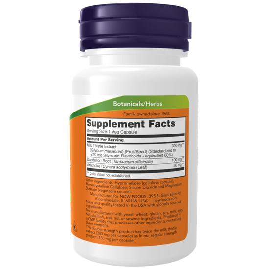 NOW Foods Silymarin With Artichoke & Dandelion 300mg Capsules 50 Capsules