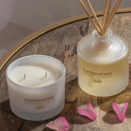 Rathbornes 1488 Classic 2 Wick Dublin Tea Rose, Oud & Patchouli Scented Candle