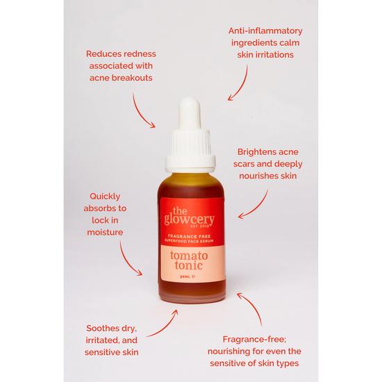 The Glowcery Tomato Tonic Fragrance-Free Superfood Facial Serum