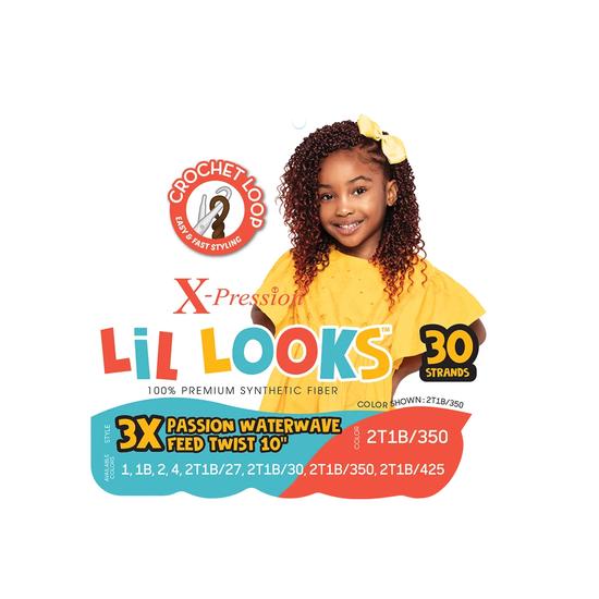 X Pression Synthetic Lil Looks Passion Waterwave Feed Twist Braid 10 Inch / 1B